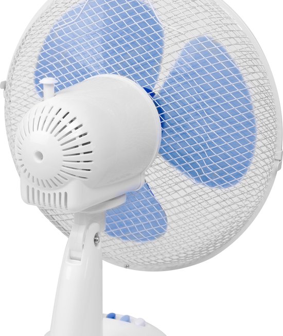 Bestron Tafelventilator Ø 35cm, Ventilator met 3 snelheidsstanden & 75° graden draaifunctie, 40Watt, DDF35W, kleur: wit
