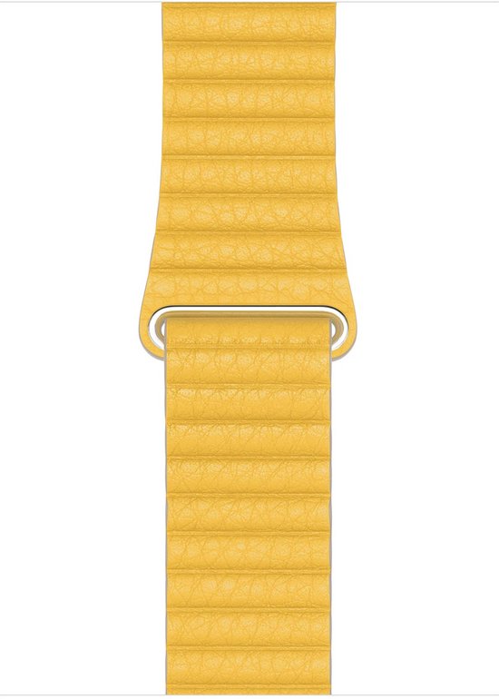 Apple Lederen Lus L voor de Apple Watch Series 1 / 2 / 3 / 4 / 5 / 6 / 7 / 8 / 9 / SE / Ultra (2) - 42 / 44 / 45 / 49 mm - Meyer Lemon