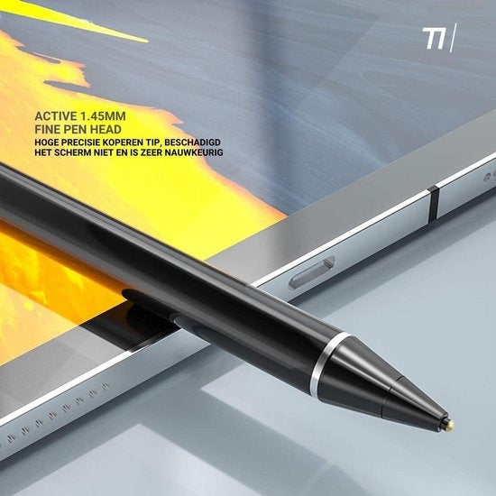 Tikkens Active Stylus Pen voor Alle Schermen - USB 2.0 - Zwart - 6.1x2.1x21.2 cm