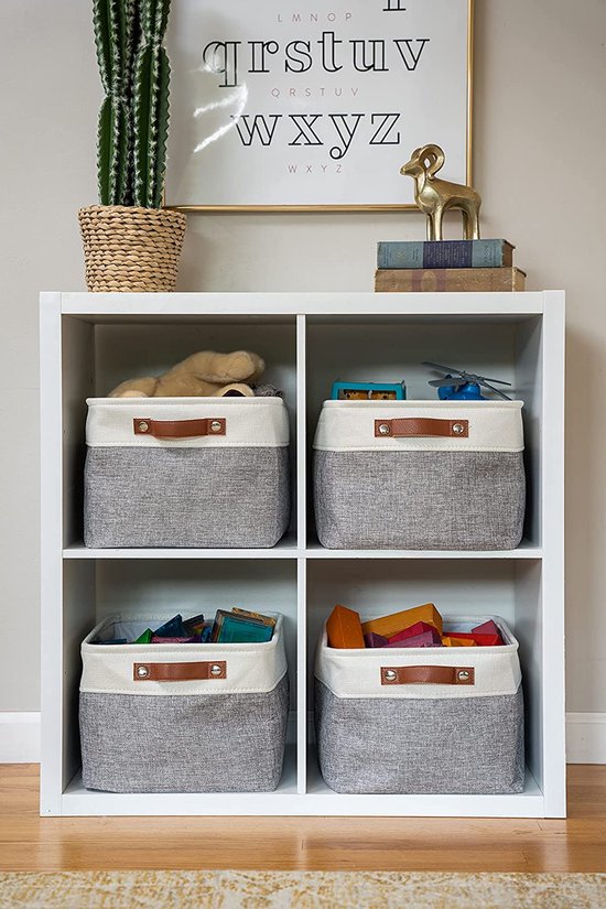 Tranquil Abode Opvouwbare Opbergmand - Set van 3 Stevige Stoffen Opbergmanden met Handgrepen