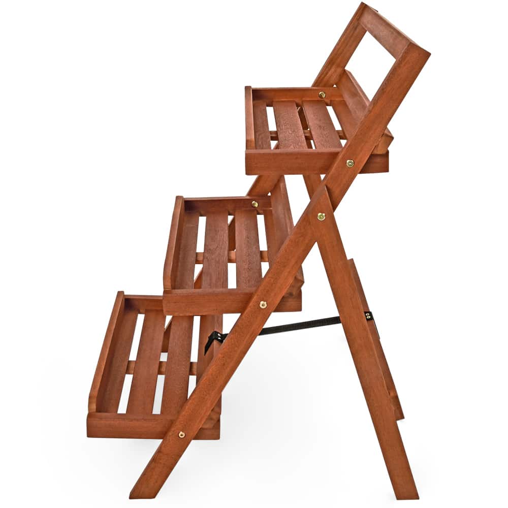 Bloementrap - 3 Laags - Acaciahout - 56 x 59 x 79 cm - Bruin