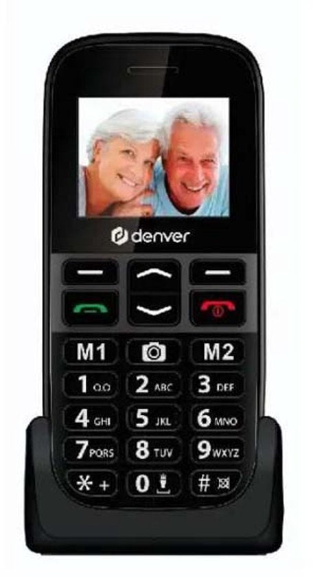 Denver Senioren Mobiele Telefoon 4G - Grote Toetsen - SOS knop - Smartphonevrij opgroeien - Oplaadstation - GSM - Volledig NL en FR - BAS18600L