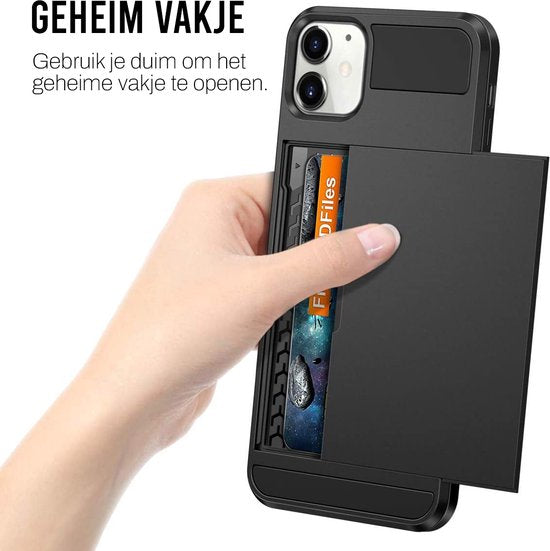 Telefoonhoesje Geschikt voor Iphone 14 Hoesje Met Pasjeshouder En Screenprotector Beschermglas