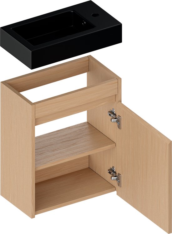 Mirlux Toiletmeubel Licht Eiken - Fonteinmeubel - Wc Kastje - Wc Meubel - 40cm