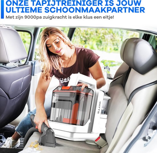 WITTS Bank Reiniger - Tapijtreiniger - 400W - Tapijtreiniger Machine - Vlekkenreiniger - Reinigingsmachine - Tapijtreiniger Stofzuiger