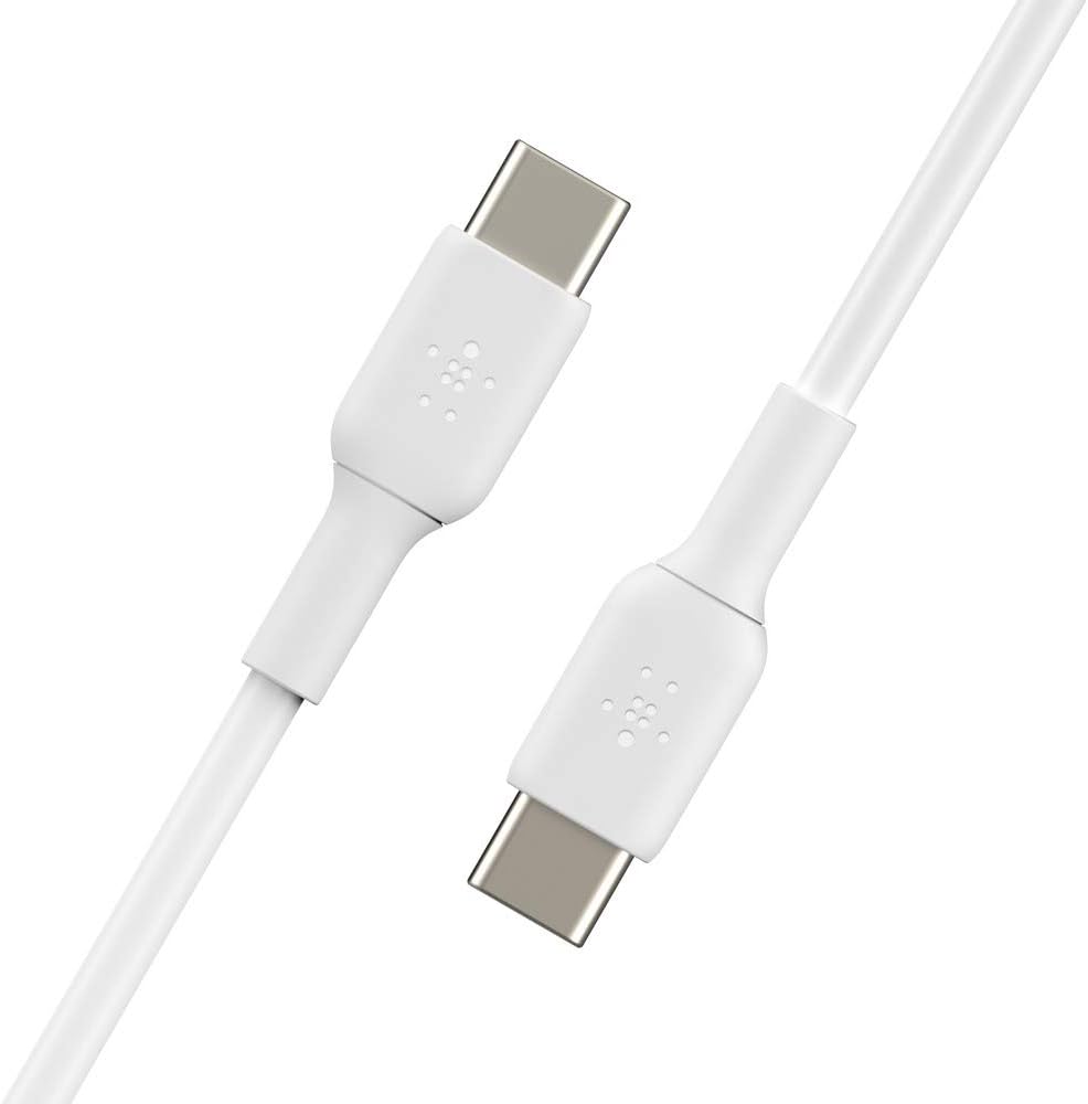 Belkin BoostCharge 2-pack 2 m USB-C/USB-C-kabels, snellaadkabel voor iPhone 16, Samsung Galaxy S24, Pixel, iPad, Nintendo Switch – Wit