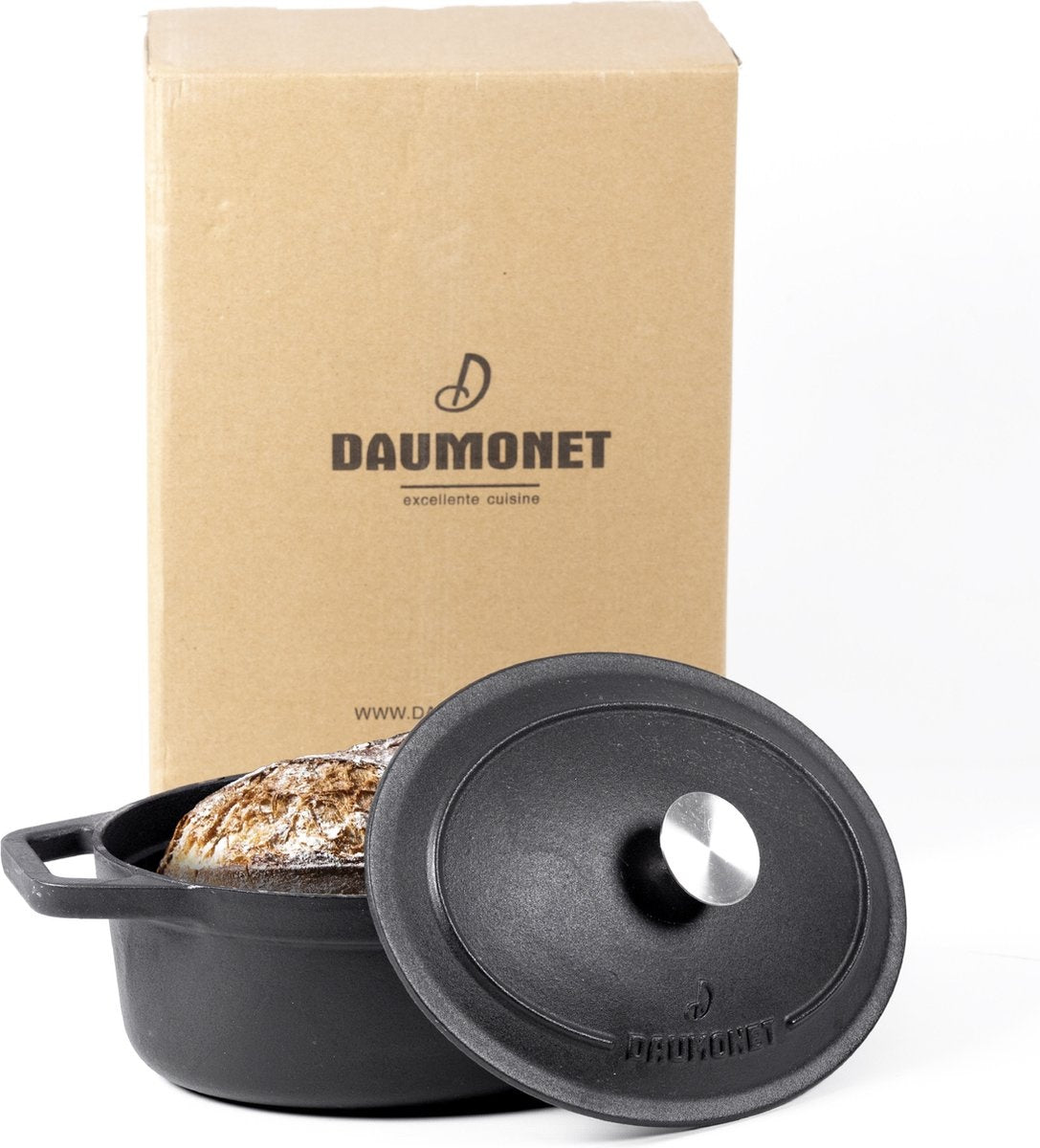 Daumonet Gietijzeren Braadpan 3L Ovaal - Inductie Sudderpan Zwart - Ø29CM - Hittebestendig tot 300°C - Zwart