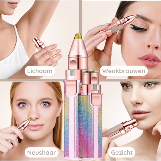 Wenkbrauw Trimmer - Gezichtsontharing Dames - Gezichtshaar Verwijderen Vrouw - Sansbeauté® - Safety Razor - Ladyshave - Flawless Gezichts Ontharing - Wenkbrauw Scheermesje