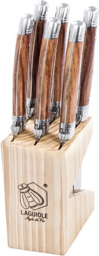 Laguiole Style de Vie Steakmessen Premium Line - 6-delig - Houtkleurig