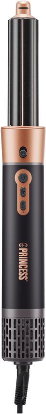 Princess Airstyler Plus 529215 – 6‑in‑1 Föhnborstel – 1000W – Met 6 opzetstukken – 3 Warmtestanden – 2 Snelheden – LED‑indicator