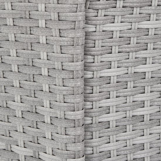 tectake - Wicker zitgroep 8 stoelen en 1 tafel - incl. beschermhoes - grijs - 403710