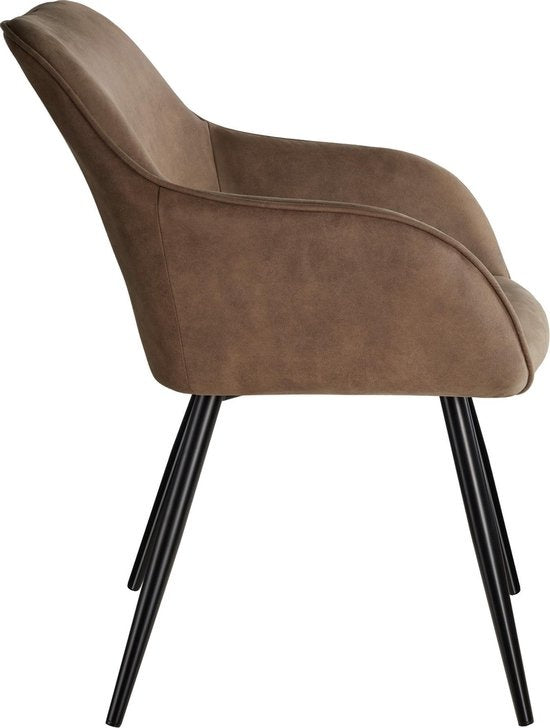 tectake® - Stoel Marilyn stof bruin / zwart SKU: 403667