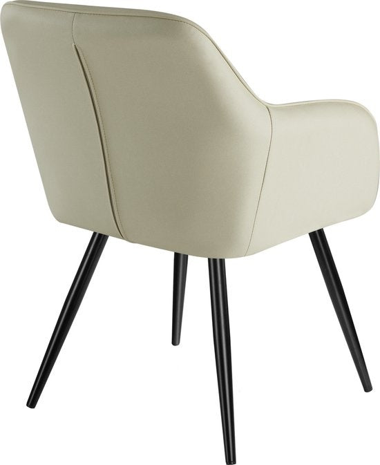 tectake® - Stoel Marilyn stof creme /zwart