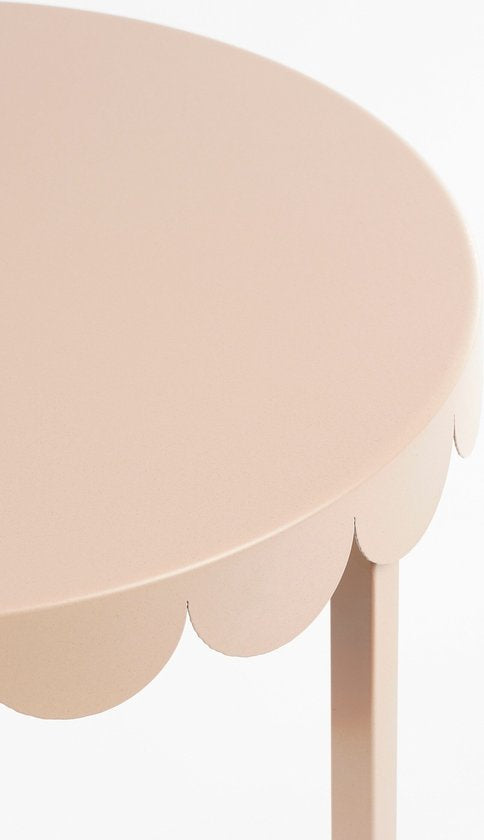 Mica Decorations Lara Bijzettafel - Set van 2 - H51 x Ø40 cm - Metaal - Lichtroze