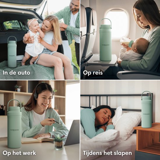 Vulpes Goods® BabyCare – Draagbare Melkkoeler – RVS Fles 750ml + 2x 300ml – Tot 24u Koeling – Lekvrij