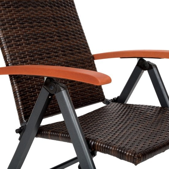 Wicker tuinstoel Canberra opklapbaar - bruin
