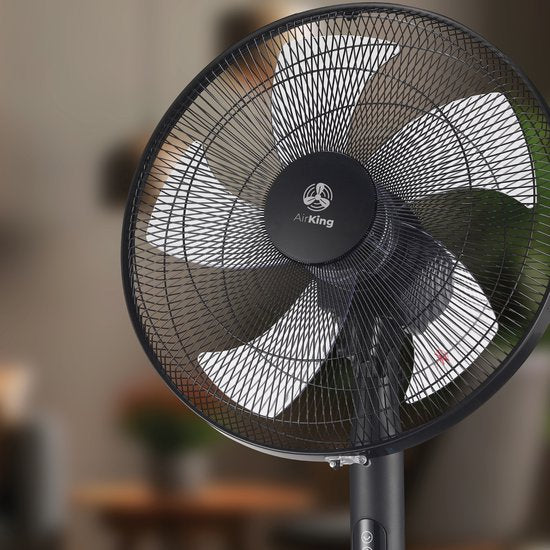 AirKing 3-in-1 Statiefventilator met afstandsbediening – Energie Zuinige Ventilator Staand met 3 Snelheidsstanden - Koelventilator met Timer en Nachtstand voor Optimale Verkoeling - Zwart