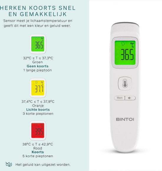Bintoi® XE200 - Thermometer - Temperatuurmeter - Koortsthermometer