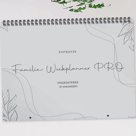 Systemyze Familieplanner Pro 2025 - Planner - Weekplanner - Gezinsplanner - Family Planner - Ongedateerd - Grijs