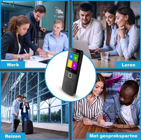 TibaGoods - Vertaalcomputer - Vertaal Apparaat - Zwart - Slimme Vertaler - 137+ Talen - Draagbare Vertaler - Lange Batterijduur