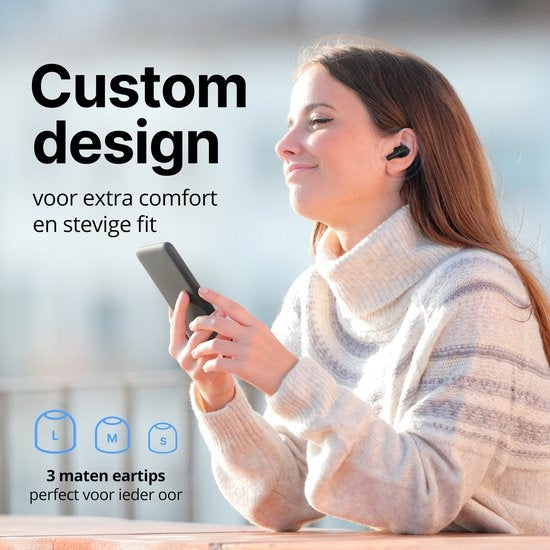 Unitone Go Draadloze Oordopjes - Bluetooth Oortjes - Earpods - Geschikt voor Apple & Android - Zwart