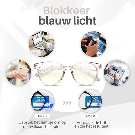 LC Eyewear Beeldschermbril - Blauw Licht Bril - Incl. Brillenkoker - Unisex - Transparant
