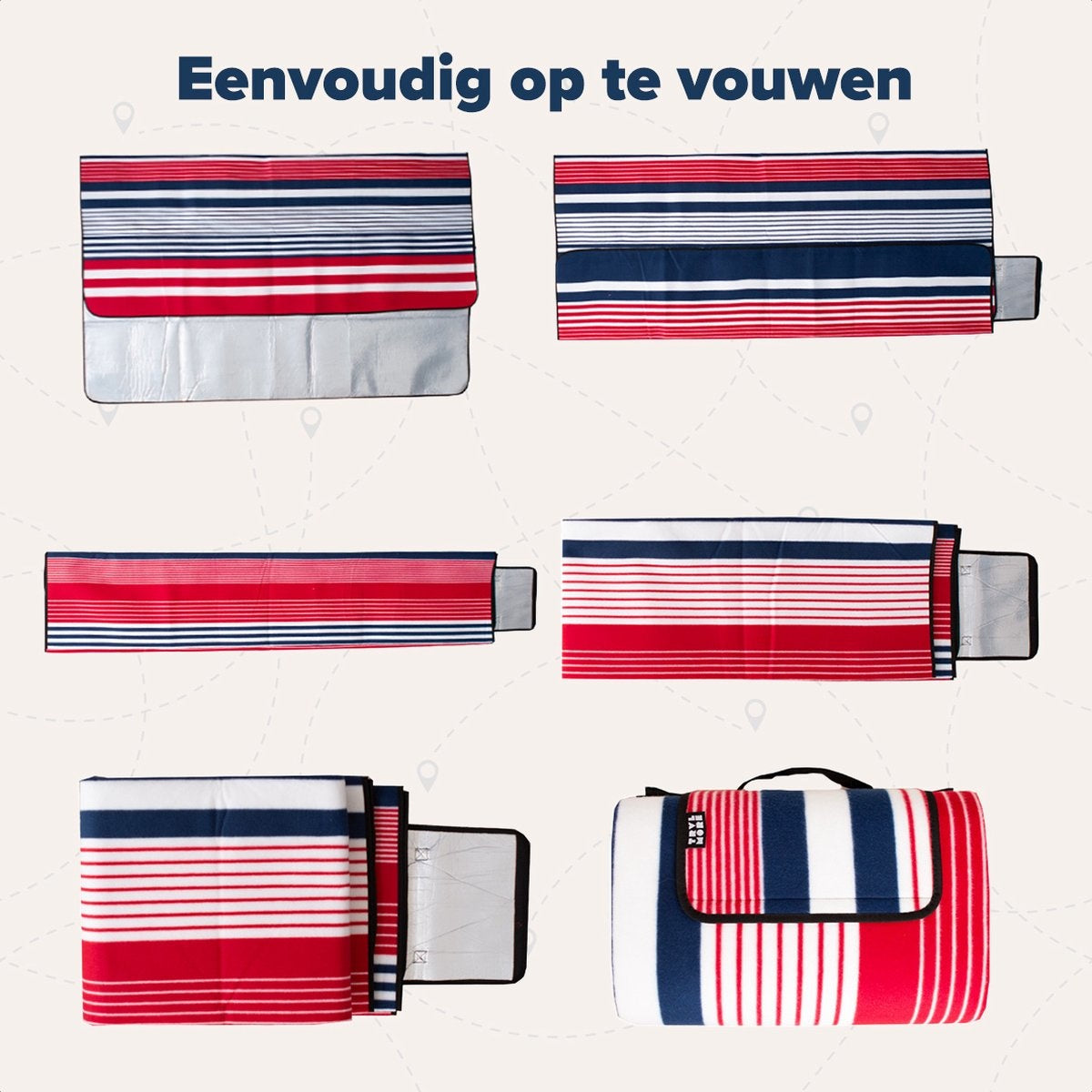 TRVLMORE XXL Opvouwbaar Picknickkleed - Buitenkleed - Waterdicht - Gewatteerd - 200x200 cm