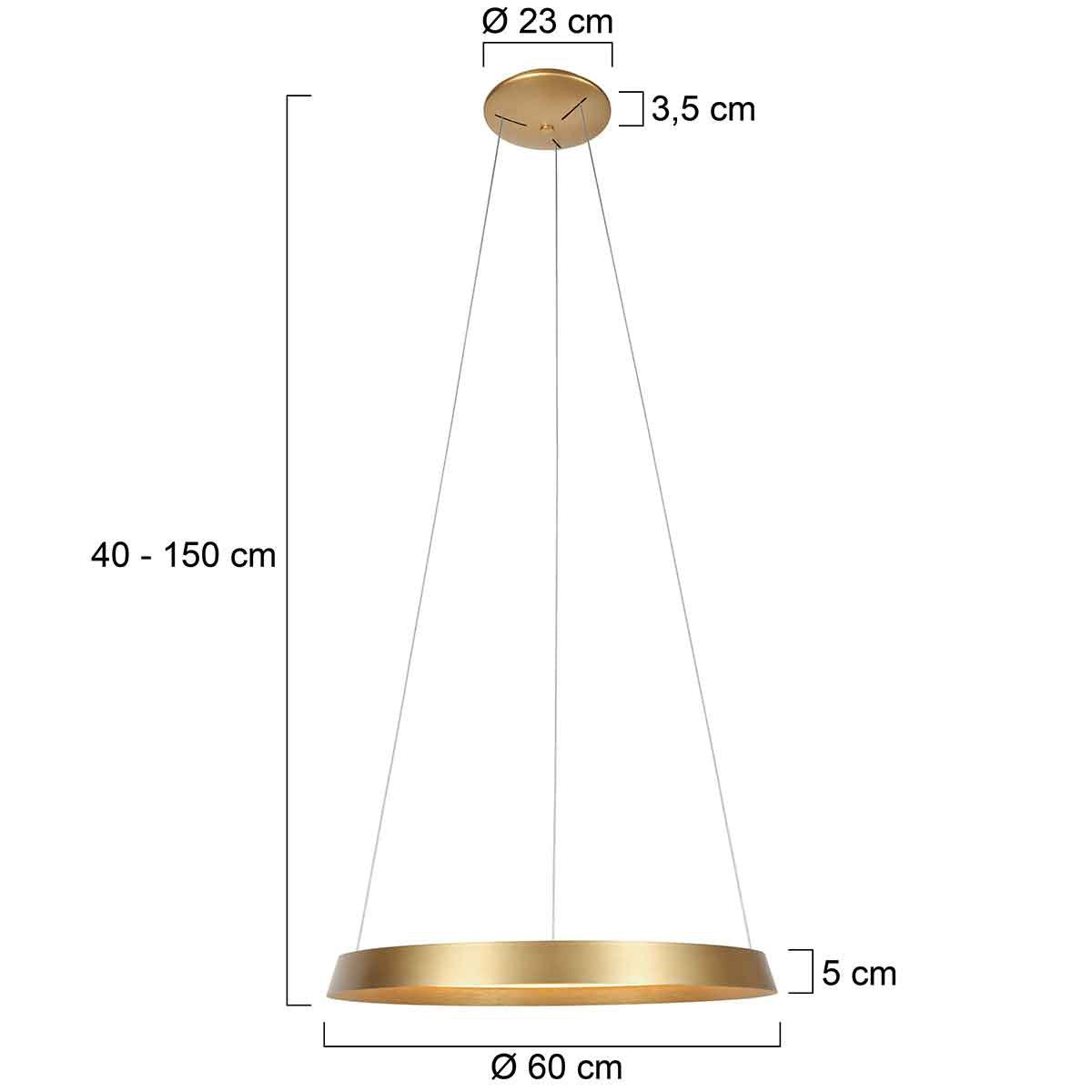 Steinhauer - hanglamp - Ringlux - goud - metaal - Ø 60cm - LED - 3692GO
