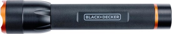 BLACK+DECKER LED Zaklamp 350 Lumen - 6W - 200M Bereik - 3 Lichtstanden: Hoog, Laag, Pulserend - Zwart/Oranje