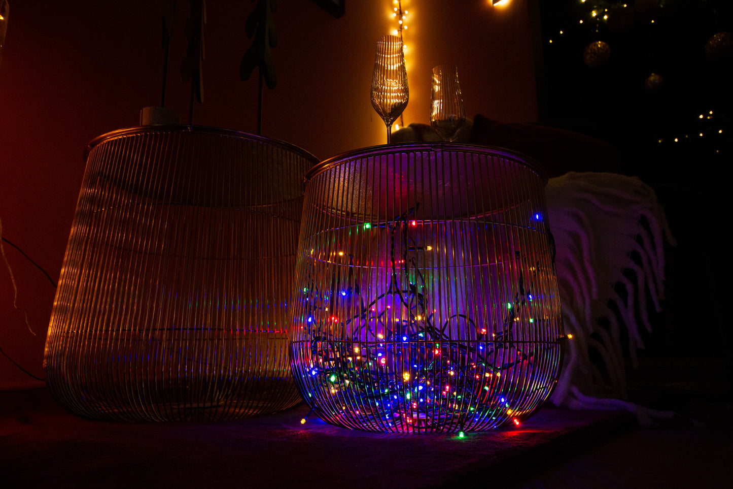 Wega LED, lichtslinger, 12 m, 80 leds, veelkleurig, groene kabel, voor binnen en buiten, 24 V