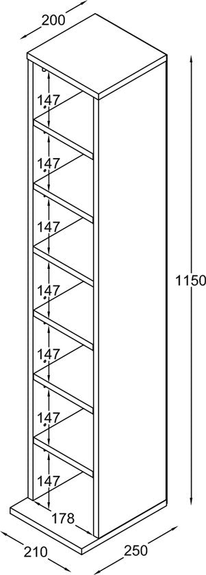 VDD - wandkast - 7 planken - opbergkast