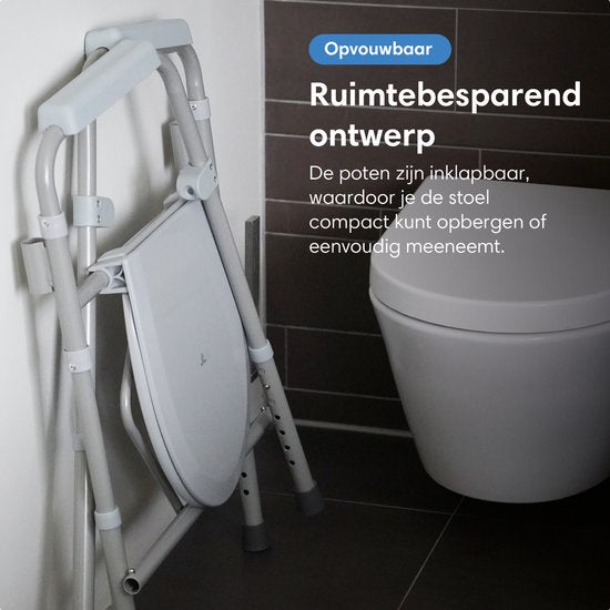 Safe Life® Toiletstoel 3-in-1 – Opvouwbaar & in hoogte verstelbaar - wc verhoger & postoel met emmer – Tot 160 kg – voor Senioren & Herstel - po stoel - wc stoel