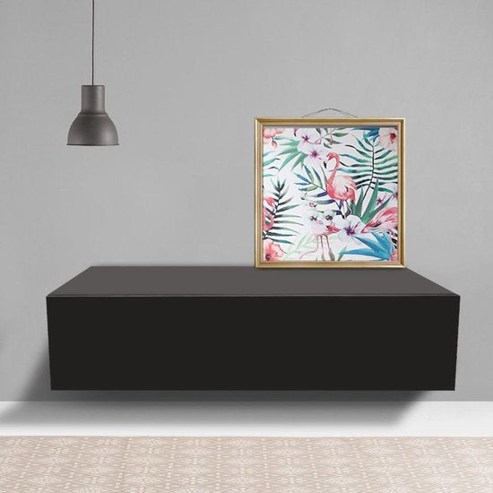 VDD Zwevend halkastje - Ontzichtbare montage - 100 x 25 x 25cm - zwart