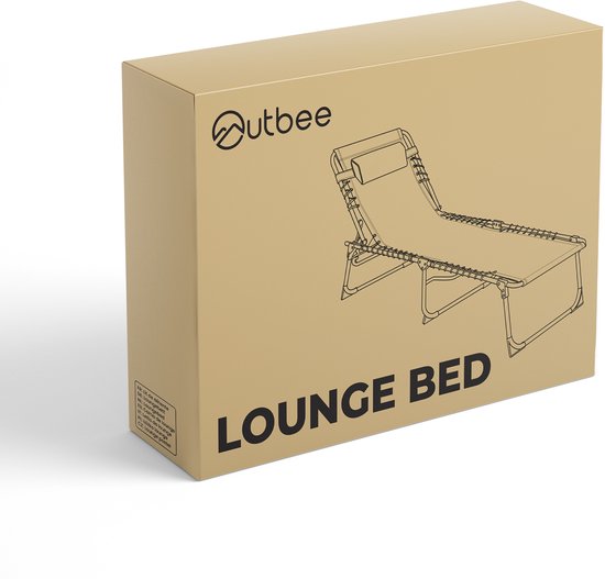 Outbee Ligbed - Ligstoel - Zonnebed - 190x55x30 cm - Inklapbaar - Verstelbaar - Weerbestendig - Zwart