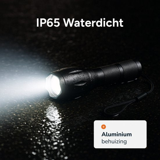 Zaklamp LED oplaadbaar - 2 stuks - incl batterijen - Voor kinderen en volwassenen - Waterdicht - Mini Militaire zaklampen - Proskill
