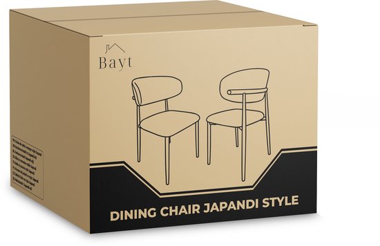 Bayt Japandi eetkamerstoelen - Set van 2 - Beige