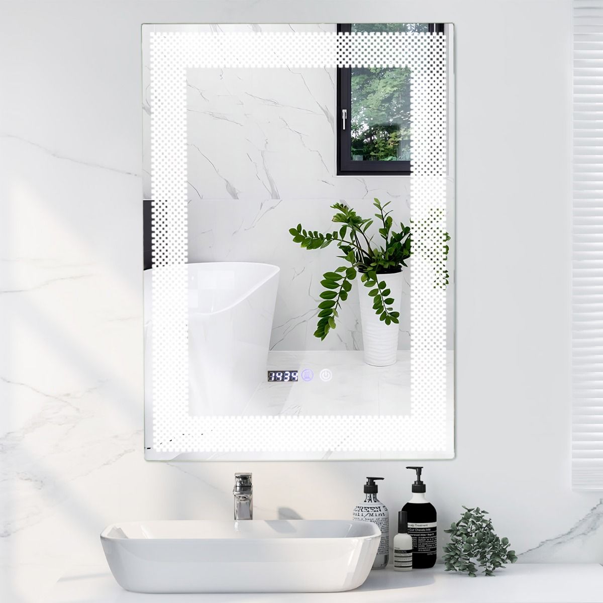 Coast LED-badkamerspiegel - ontwasemingsfunctie - geheugen - zilver - 70 x 50 cm
