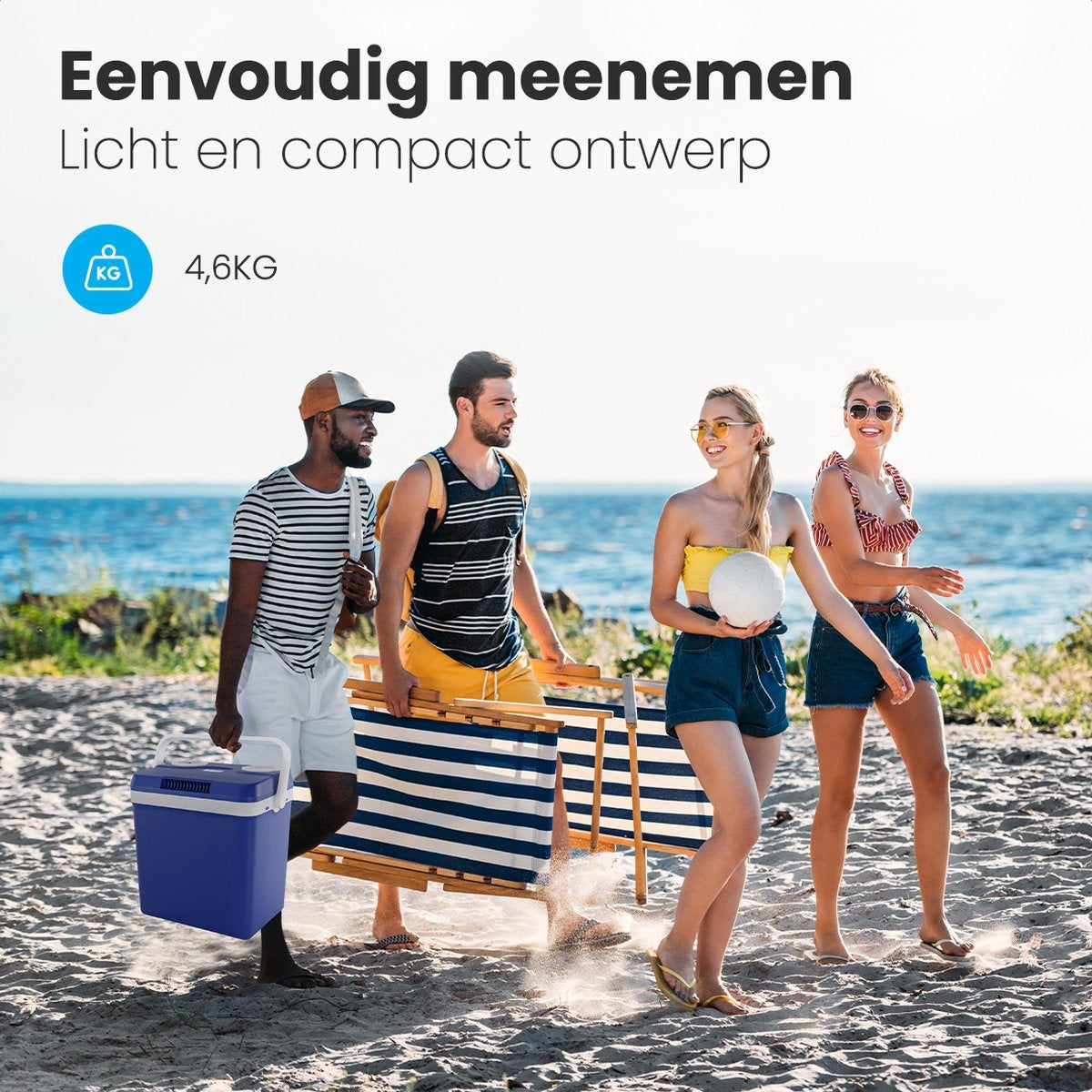Auronic Elektrische Koelbox - Coolbox - 25L - 12V en 240V - Blauw