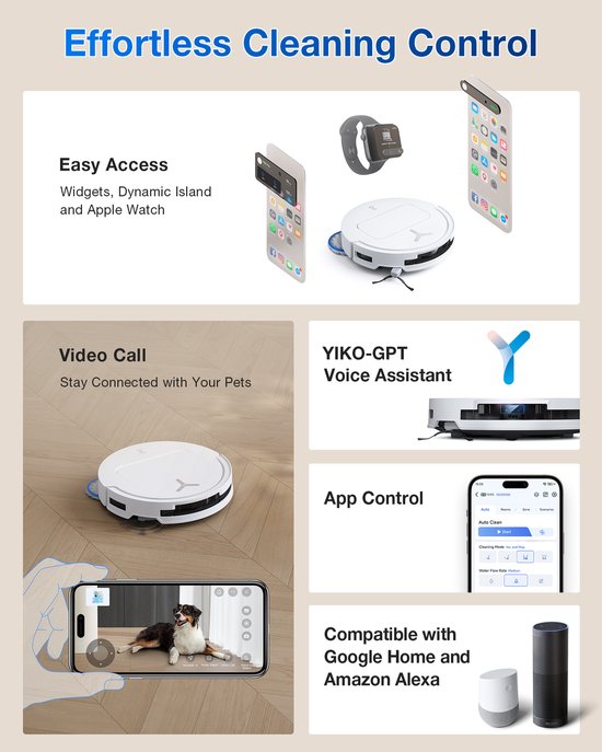 ECOVACS - DEEBOT T50 Omni wit Gen 2 EU - Stofzuig- en dweilrobot - 21.000 Pa zuigkracht- Zelfreinigende Robotstofzuiger met Warmwater – Dweilsysteem - Automatisch Leegstation - Geschikt voor dierenharen