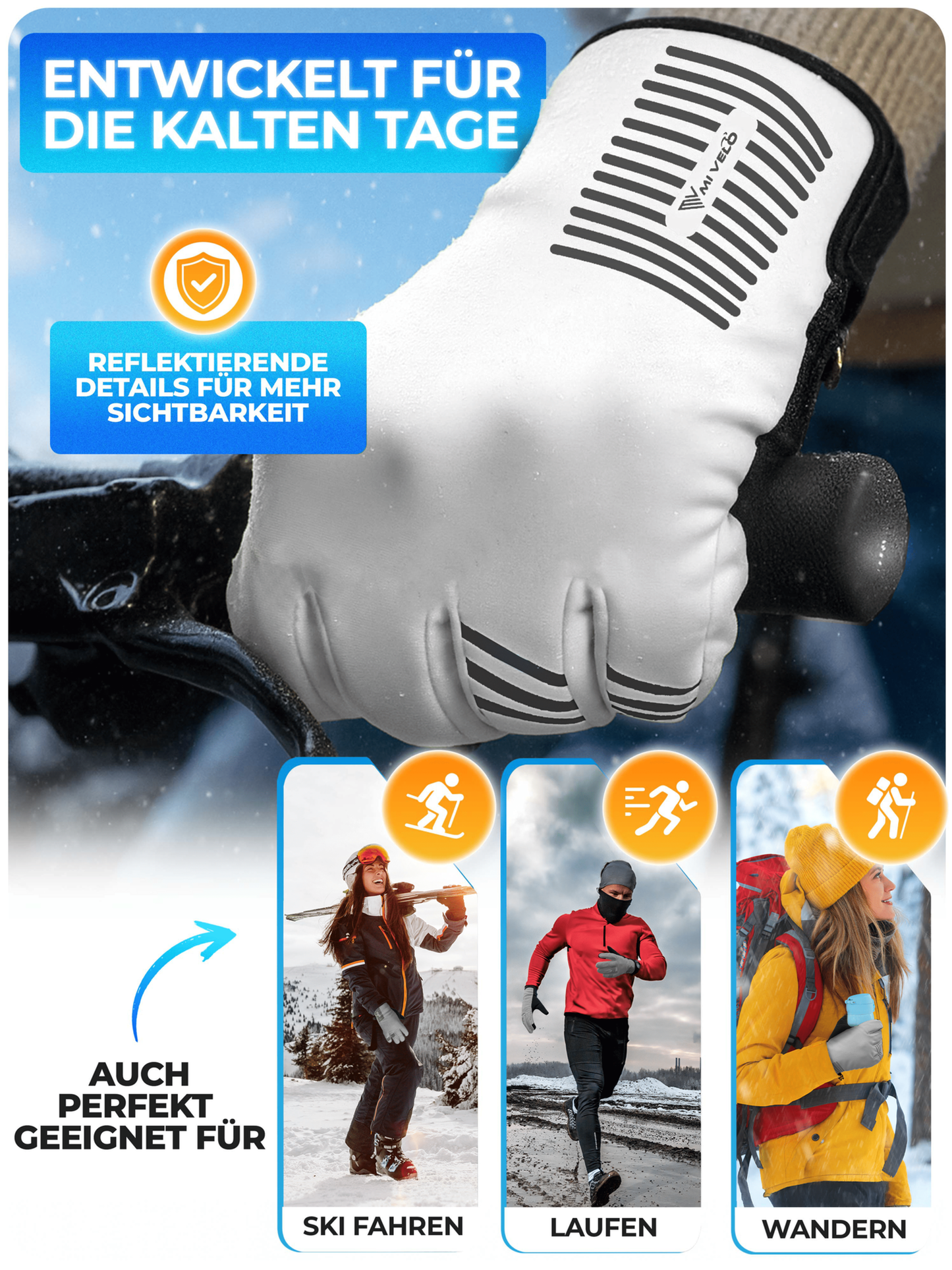 Mivelo Winterhandschoenen – Volledig Reflecterend – Maat L – Met 3M™ Thinsulate™ & Thermo-Fleece