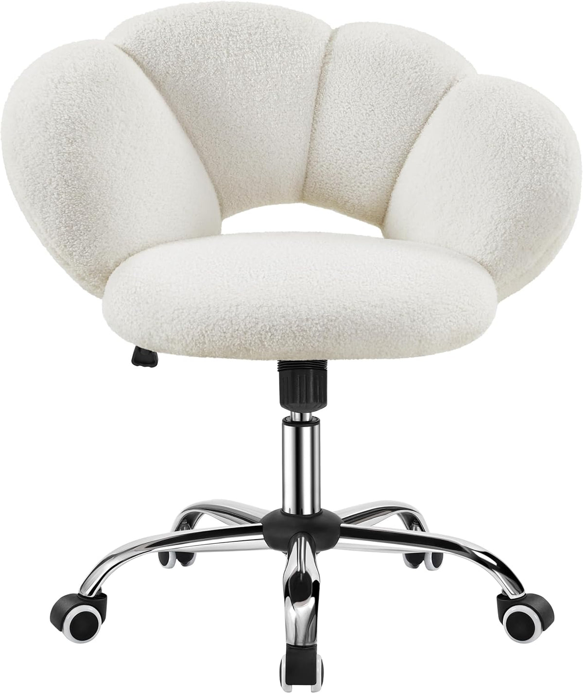 Yaheetech Verstelbare Bureaustoel - Wolkvormig - Tot 136 kg - 70 x 60 x 72-82 cm - Wit
