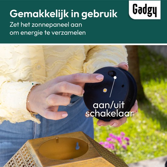 Gadgy Solar Gadgy Solar Wandlamp met Bloembak – Tuinverlichting op Zonneenergie – Buitenlamp met LED – 30x30 cm – Zwart Bloembak