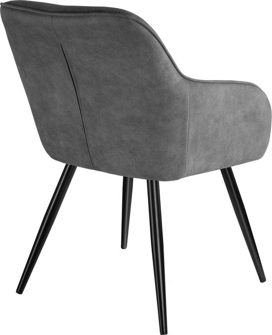 tectake - Stoel Marilyn stof grijs / zwart SKU: 403666