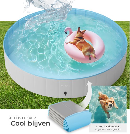 tectake® Hondenzwembad - Hondenpool- Zwembad voor honden - Ballenbak - Opvouwbaar - ⌀160 cm - Extra stevig - Eenvoudig te vullen en te legen