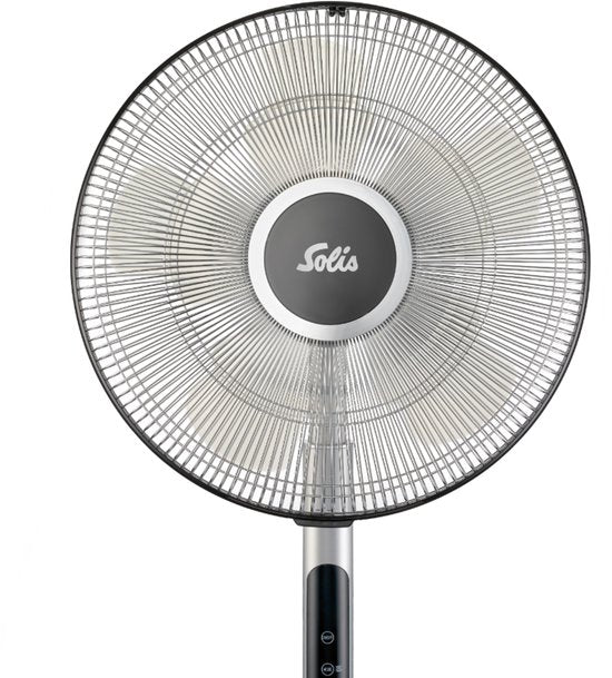 Solis Step & Chill Statiefventilator - Stille Ventilator (24–54 dB) - 6 Snelheden - Horizontale & Verticale Oscillatie - Staand - 133 cm Hoog - Afstandsbediening - Zilver