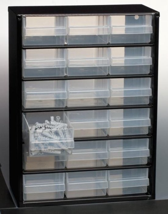 Raaco Metalen Ladekast - DIY - 18 laden - 150 x 306 x 420 mm