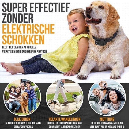 Strex Anti Blafband voor Honden - 3-60KG - Zonder Schok - Vibratie en Audio - Anti Blaf Band