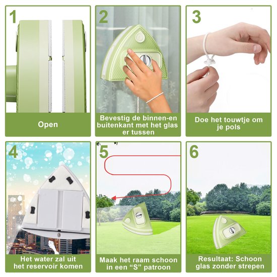 TibaGoods Magnetische Raamwisser Voor Dubbelglas - Ruitenreiniger - Ramenwasser - Magneet Ramenwisser - 5-35mm dikte