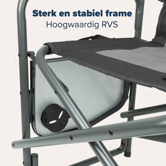 TRVLMORE Campingstoel - Opvouwbaar - Lichtgewicht - 120 kg draagvermogen - Zwart