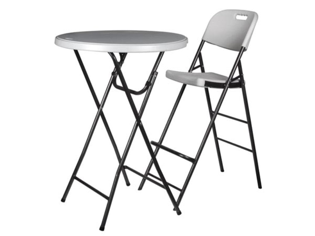 perel inklapbare barkruk - wit - 57 x 78 x 114 cm – met rugleuning en voetsteun – voor binnen en buiten – draagvermogen 200 kg